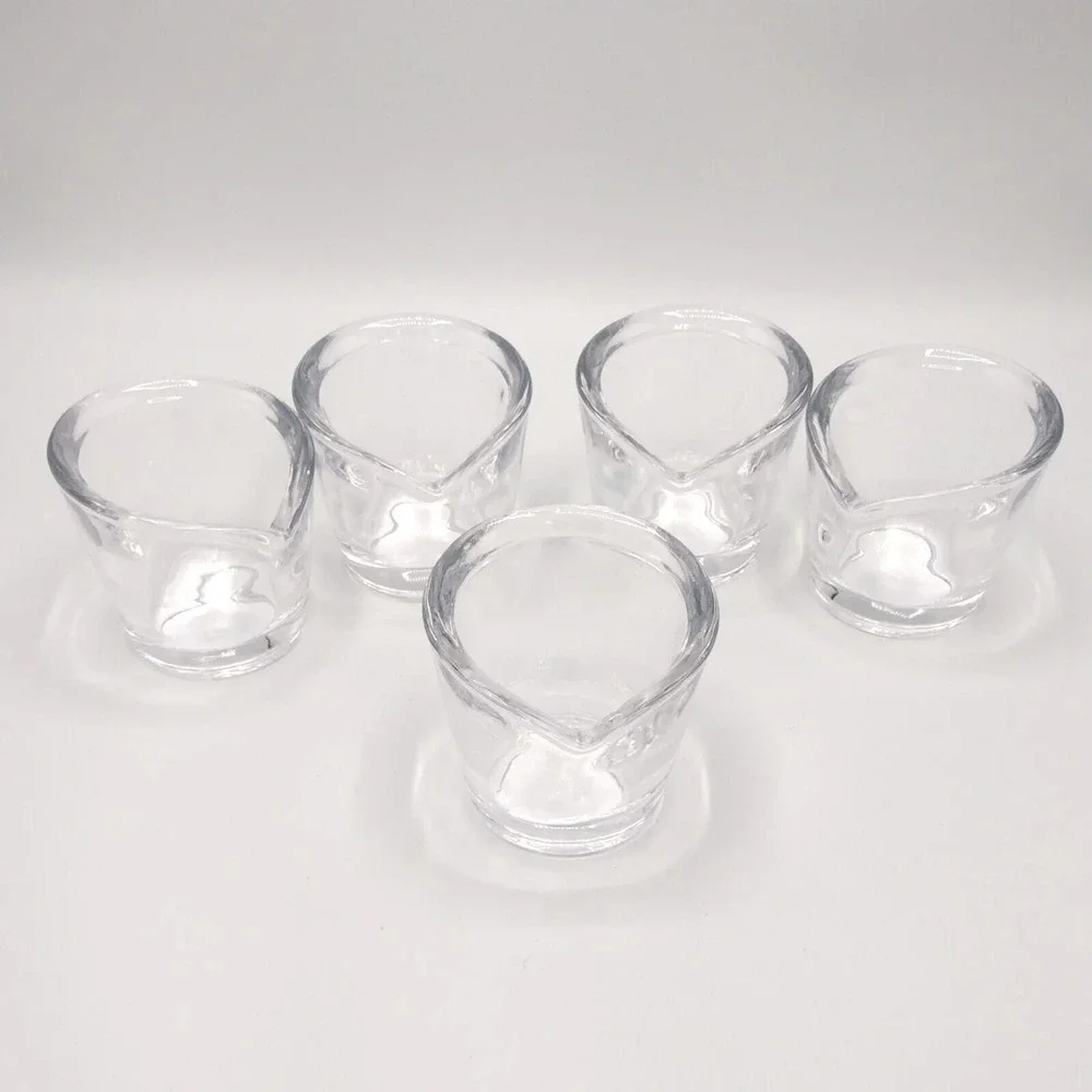 Vintage MCM Heavy Glass Votive Candle Holders Set Of 5